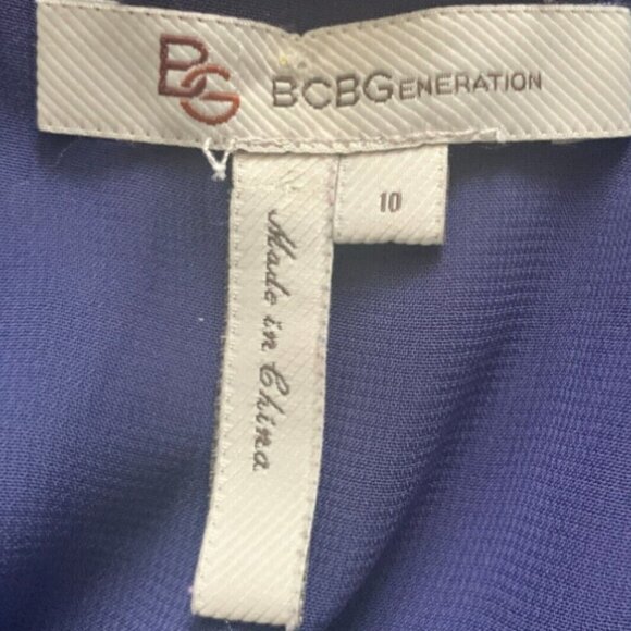 BCBGeneration Dress Multicolor Geometric Print Cap Sleeve Cutout Back Sz 10 #48i - Picture 7 of 9